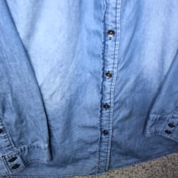 Light Indigo Denim Button-Down Shirt - Picture 5 of 7